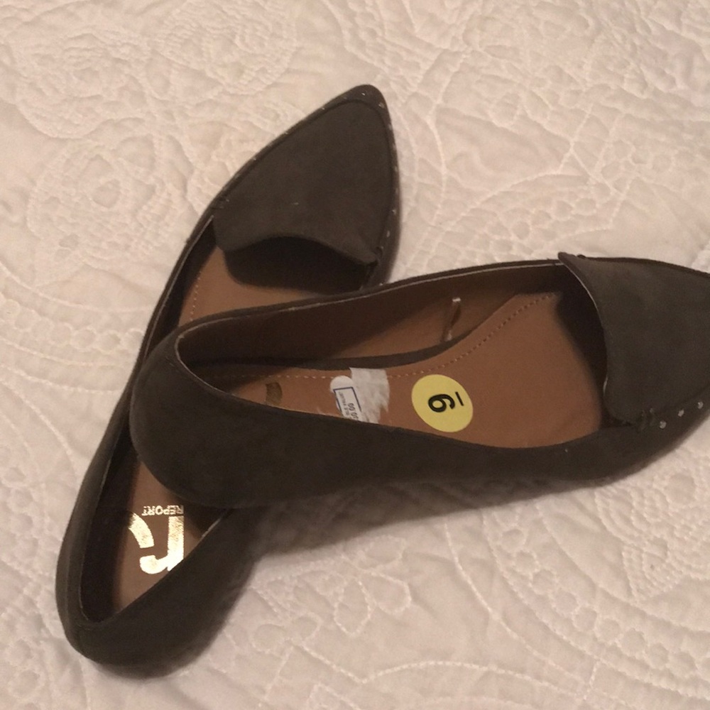 Olive green flats